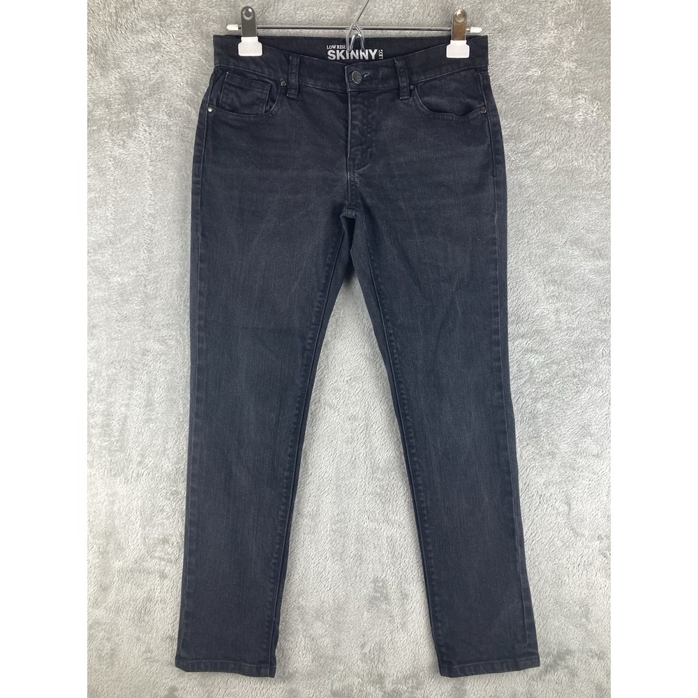 New York & Company Jeans Womens 2 Black Denim Low Rise Skinny Leg Stretch